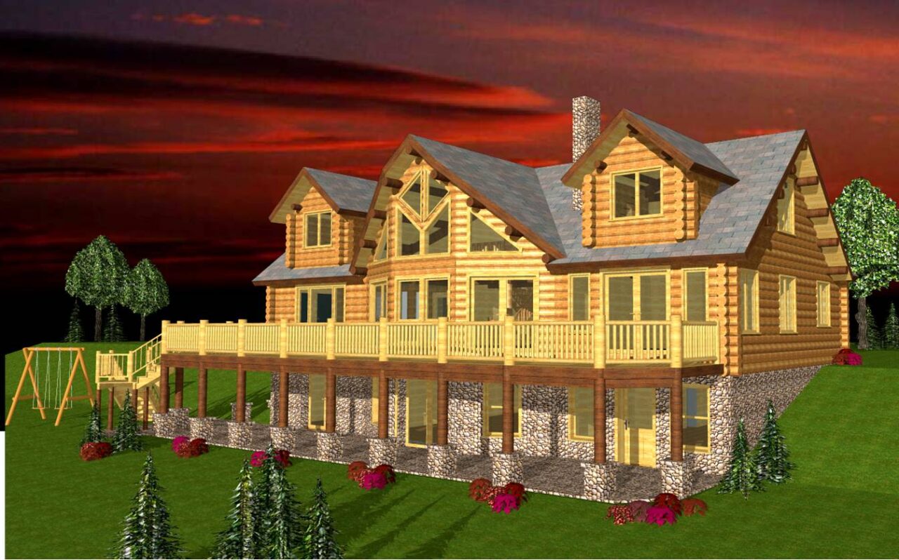 The White Cap Aurora Log Homes