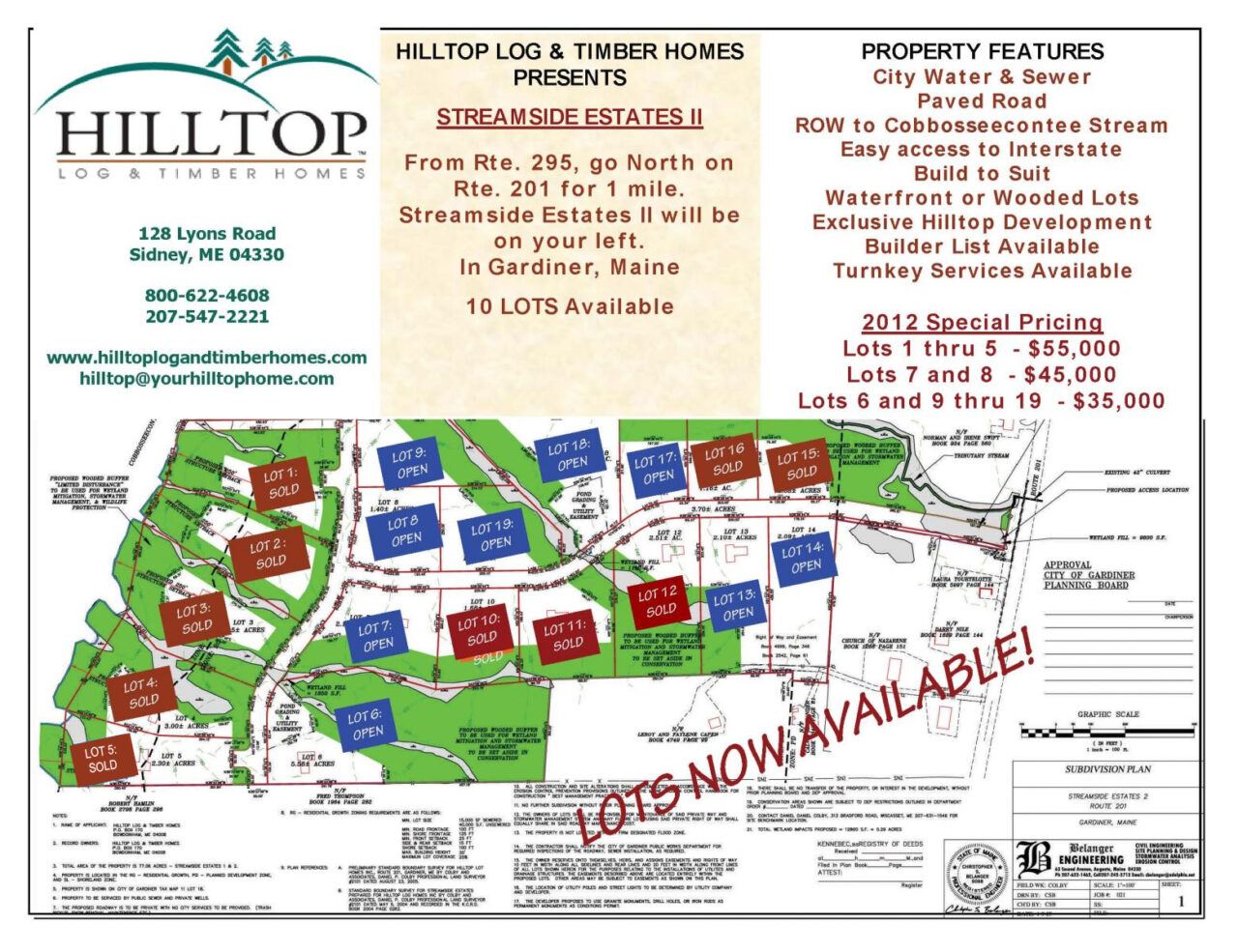 Streamside Estates II Gardiner, Maine Aurora Log Homes